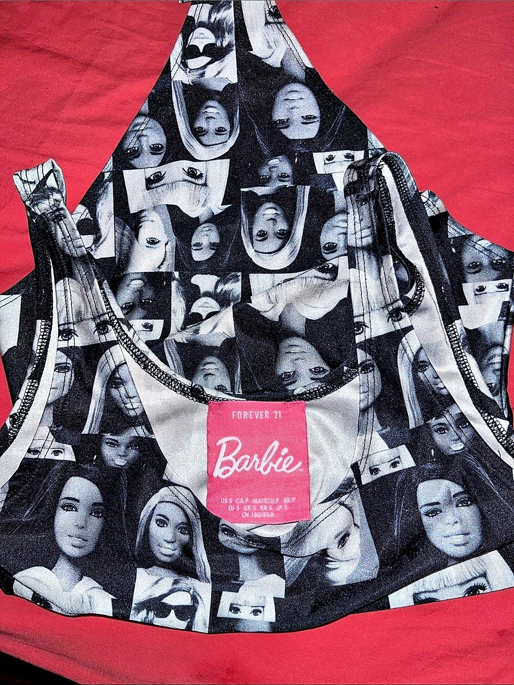 Barbie Face Print One-Piece Bodysuit Like New